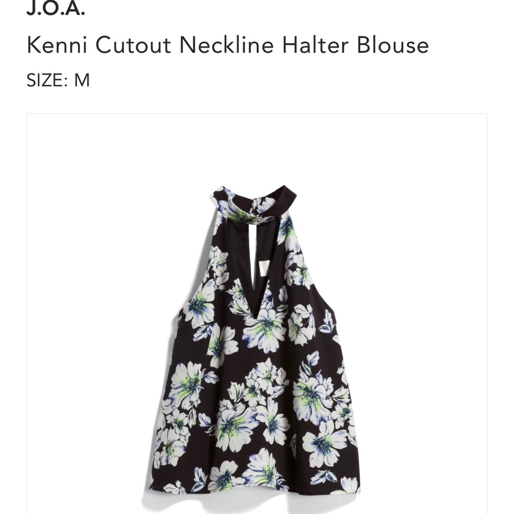 J.O.A Los Angeles Floral Top. Black background. Sexy date night